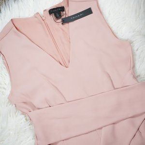 Blush Pink Tahari V-Neck Sleeveless Jumpsuit